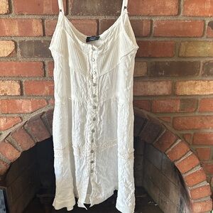 Vici White Button-Down Mini Dress